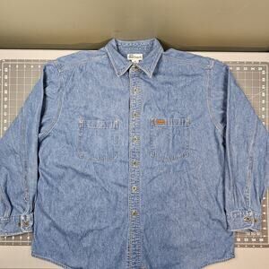 Vintage Carhartt Denim Shirt XL S97STW Metal Buttons Classic Workwear Read!